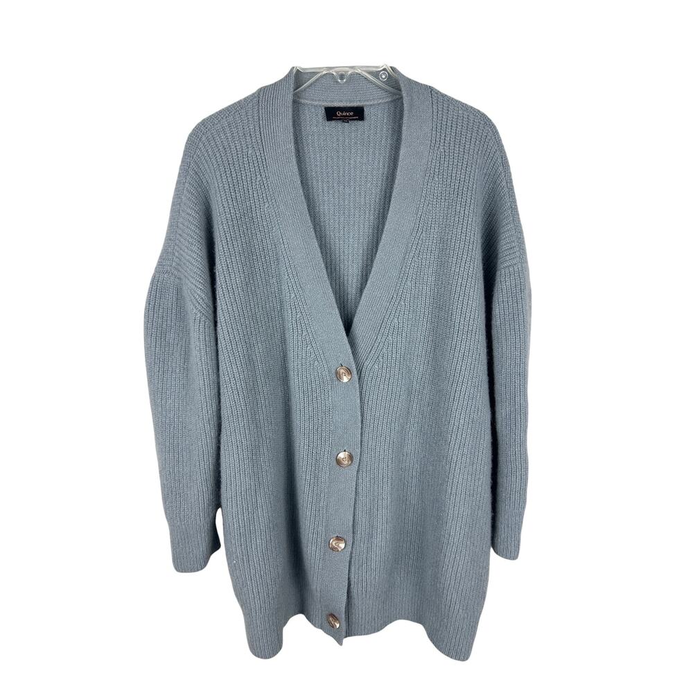 Quince Plus Size Mongolian Cashmere Oversized Boyfriend Cardigan Sweater 1X - Picture 2 of 8